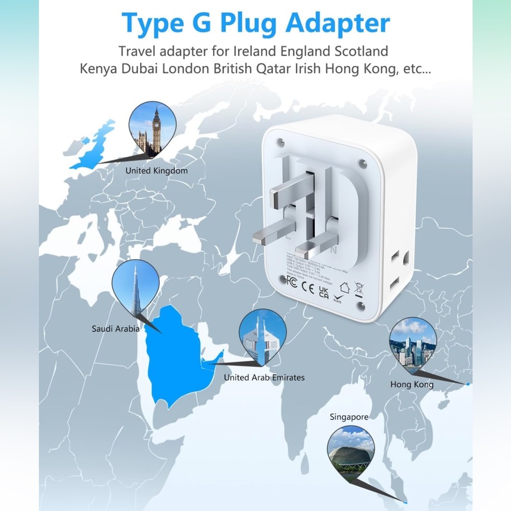 2 Pack Travel Plug Adapter G - Picture 2 of 3